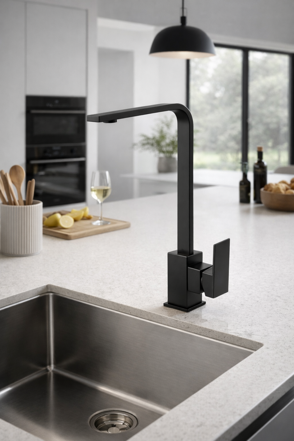 KAYvit Vanta Keukenkraan | mat Zwart | incl. aansluitslangen