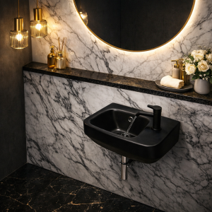 STUDIO Toiletfontein bol | MAT ZWART | Kraangat rechts | Kayvit