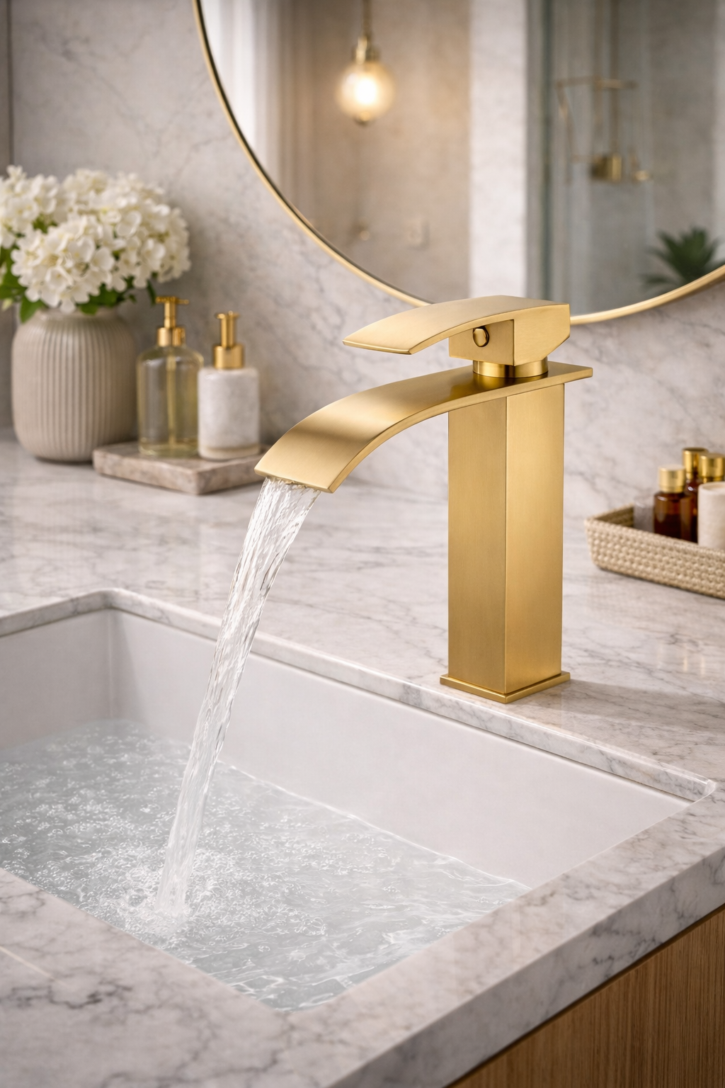 KAYvit Royale wastafelkraan | Geborsteld goud