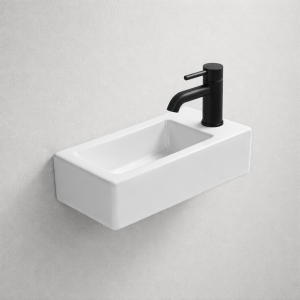 DESERT toiletfontein lang vierkant | MAT WIT | Kraangat rechts | Kayvit