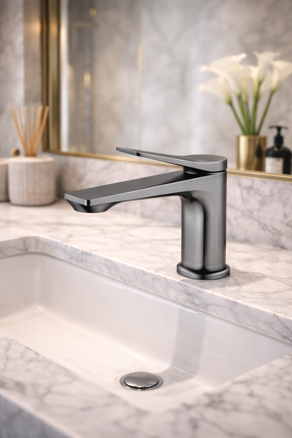 KAYvit Edge wastafelkraan | gunmetal