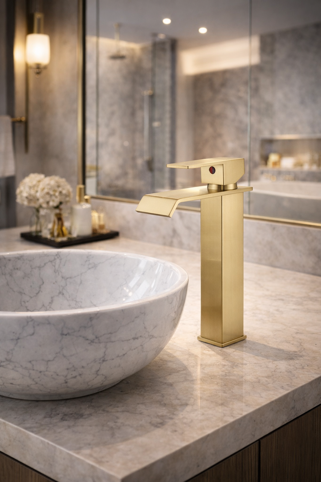 KAYvit Forma Wastafelkraan | Geborsteld goud