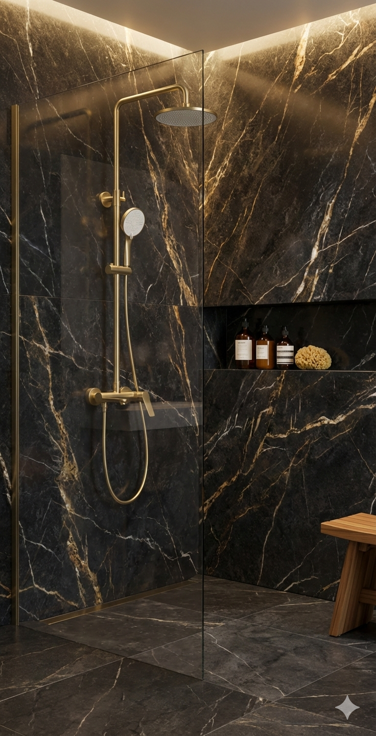 EDGE Doucheset | geborsteld goud 263x179x1520mm | Kayvit