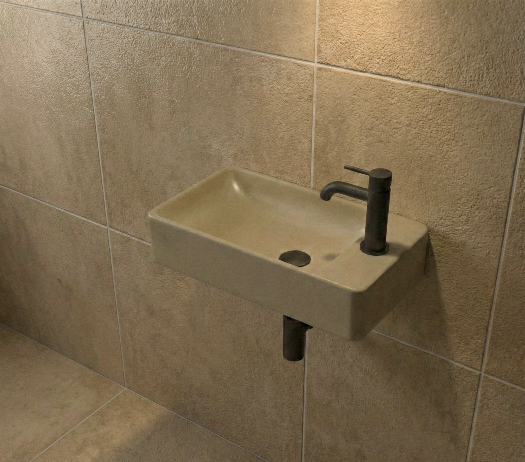 LUVIA Toiletfontein vierkant | MAT KAKI Kraangat rechts | Kayvit