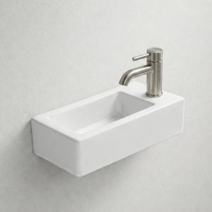 DESERT Toiletfontein lang vierkant | GLANS WIT | Kraangat rechts | Kayvit