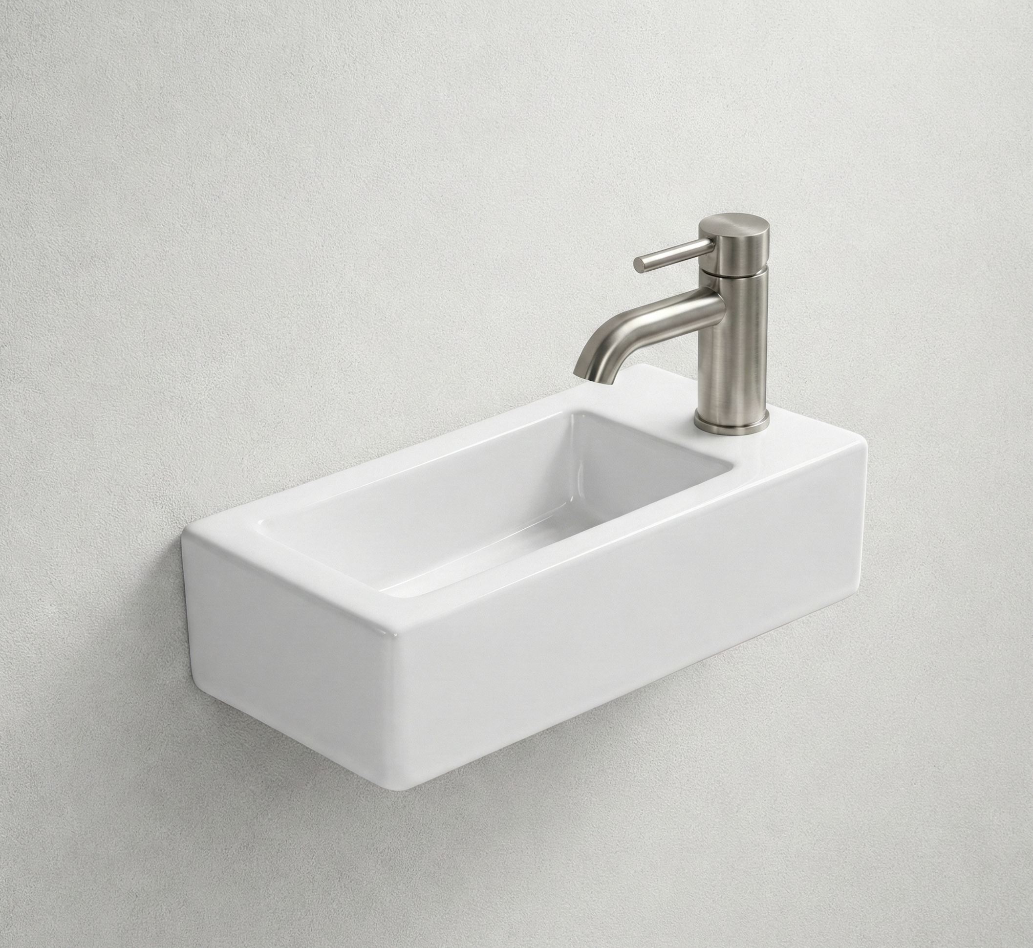 DESERT Toiletfontein lang vierkant | GLANS WIT | Kraangat rechts | Kayvit