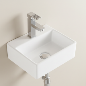 TERRA toiletfontein vierkant | GLANS WIT | Kayvit