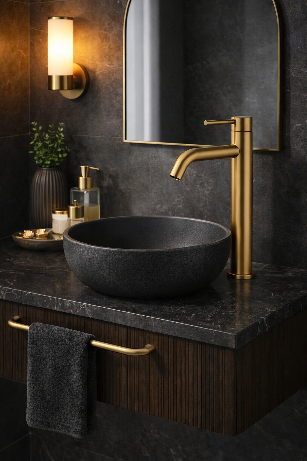 KAYvit Nami fonteinkraan XL | Geborsteld goud