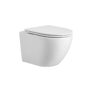 Hangtoilet glans wit rond | Softclose | Quickrelease | Randloos incl. zitting | Kayvit