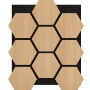 Akoestische Panelen Hexagon Hout Naturel Eiken met Zwart Vilt